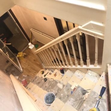 Staircase cleared and ready for structural upgrades